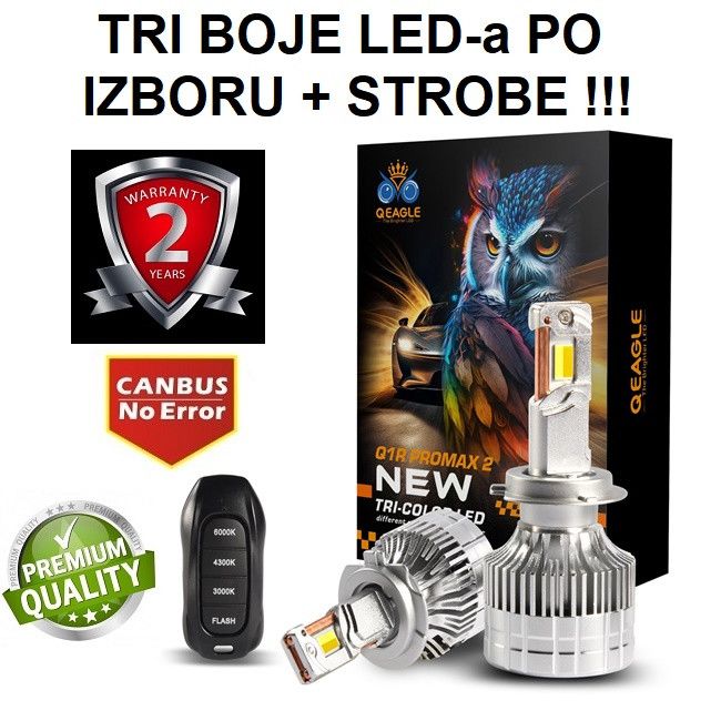 LED h SET 12000LM TRI-BOJE LED-a + STROBE CanBus Beograd Zemun